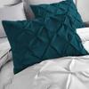 PURE ECO Pinch Pleated Pintuck Pillow Shams Set of 4, Teal Pinch Pleated Pillow Shams Standard 20X26 Luxurious and Gorgeous 600 TC 100% Egyptian Cotton Pinch Pleated Pillow Shams 4 Piece view 1