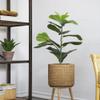 A&B Home 3'H Artificial Tree Potted Fiddle Leaf Fig Plant - Artificial Plants for Home Decor Indoor, Living Room Garden Office Decor view 3
