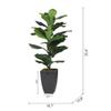 A&B Home 3'H Artificial Tree Potted Fiddle Leaf Fig Plant - Artificial Plants for Home Decor Indoor, Living Room Garden Office Decor view 4