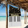 XIUCOO Black Gold Music Note Personalized Beach Towel with Name Custom Microfiber Pool Towels Yoga Mat Blanket 30 x 60 inch view 3