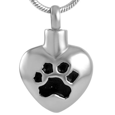 MYPOWER Pet Ashes to Jewelry Dog/Cat Paw Print in My Heart Stainless Steel Cremation Urn Necklace Holder Memorial Jewellery