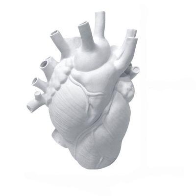 Resin Heart Vase Anatomical Heart Shaped Flower Vase Craft Art Sculpture, Ideal Gift for Wedding or Special Occasions, Matte Vases for Modern Table Shelf Home Decor Decor (Color : Black, Size : Larg
