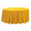 132 Inch Round Polyester Tablecloths for Weddings and Parties (Gold) view 1