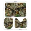 SEPTYK Autumn Hunting Tree Camo Pattern Bathroom Rugs Sets 3 Piece Absorbent Soft Non-Slip Bath Mat U-Shaped Pad and Toilet Lid Cover Washable Bathroom Decoration 19.7"x31.5" view 3
