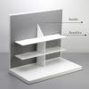 MUSUMI Glasses Display Stand 3-Layers Acrylic Eyeglasses Display Shelf Sunglasses Rack Jewelry Rack Optician Display Props Home Placement Collection Shelf Sunglasses Rack (Grey) view 3