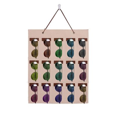 MUSUMI Glasses Display Stand Home Sunglasses Organizer Hanging Wall Glasses Holder Storage Display Pocket Mount Hanger on Wall Stand Eyeglass Container Sunglasses Rack (A)