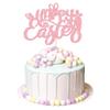 1Pc Happy Easter Cake Topper Pink Glitter Rabbit Carrot Cake Food Pick Bunny Cake Decorations for Happy Easter Themed Baby Shower Kids Birthday Party Supplies view 1