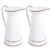 Cabilock 2pcs Vintage Metal Flower Vase Iron Flower Bucket Rustic Home Decor for Weddings Parties and Indoor Plants view 1