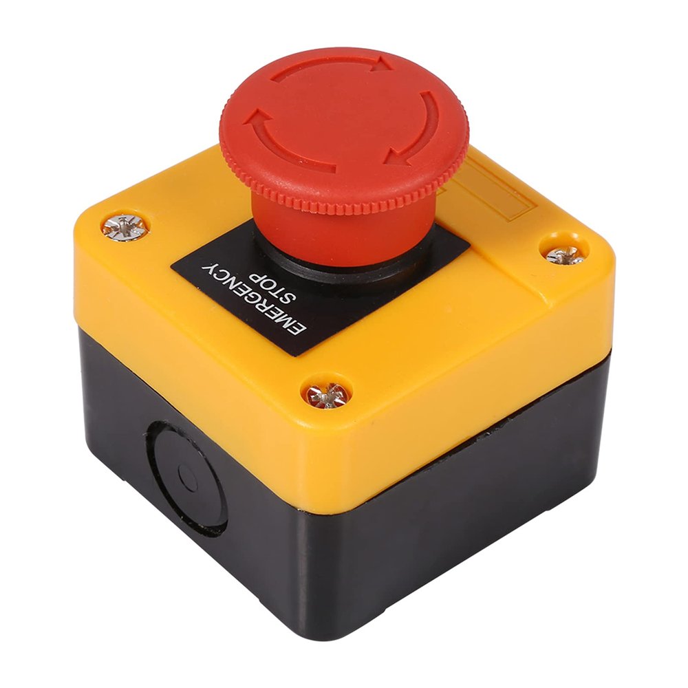 AYNEFY Garden Tools, Shell Red Sign Emergency Stop Mushroom Push Button Switch New 1Pc 660V 10A Plastic Horticulture Home Gardening