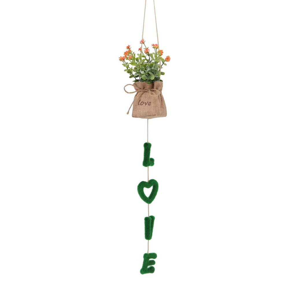 Honio Hanging Artificial Flower Basket, Bright Colors Hanging Artificial Potted Plant Electrostatic Flocking Processing Technology Widely Applicable for Bedroom