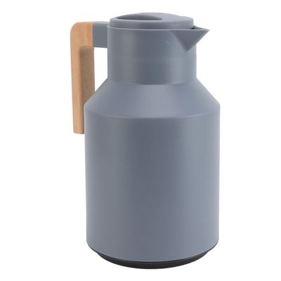 1L Thermal Coffee Carafe, Double Walled Vacuum Flask Water Beverage Dispenser 12 Hour Heat Retention/24 Hour Cold Retention(Gray)