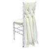 5 Pack 14 inch x 72 inch Chiffon Chiavari Chair Sashes for Weddings (Ivory) view 1
