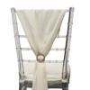 5 Pack 14 inch x 72 inch Chiffon Chiavari Chair Sashes for Weddings (Ivory) view 3