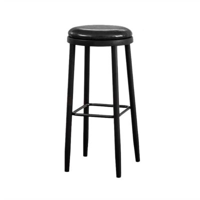 HIHELO 27.95 Inch Round High Stool Wrought Iron Bar Chair Restaurant Cafe Island Table Dining Chair Home Leisure Bar Chair (Color : Brass)