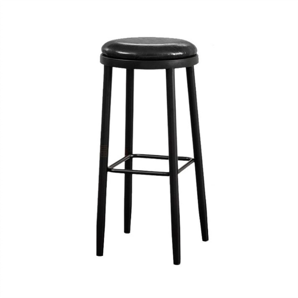 HIHELO 27.95 Inch Round High Stool Wrought Iron Bar Chair Restaurant Cafe Island Table Dining Chair Home Leisure Bar Chair (Color : Brass)