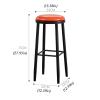 HIHELO 27.95 Inch Round High Stool Wrought Iron Bar Chair Restaurant Cafe Island Table Dining Chair Home Leisure Bar Chair (Color : Brass) view 3