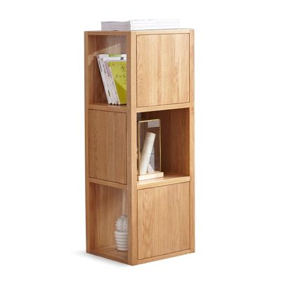 Bookshelf Simply Modern 3-Tier Book Shelf Wooden Open Shelf Corner Bookcase FurnitureL13.8W 13.8"39.8" H Bookcases (Color : Natural Wood Color)