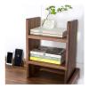 Bookshelf 2-Tier Wood Bookshelf Storage Shelf Desktop Organizer Office Storage Rack Free Style H Wood Display Shelf L 30cmD 18cmH 40cm Bookcases (Color : Black Walnut) view 1