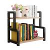 Bookshelf Simple 2-Tier Desktop Bookshelf Desktop Organizer Wrought Iron Office Storage Rack Spices Display Shelf Kitchen Supplies Organizer402242cmBlack Bookcases view 1