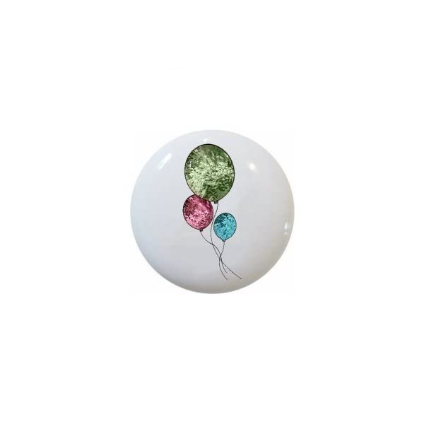 Balloons from Children by GE Stained Glass-look Series - Decorative Ceramic Dresser Drawer Pulls Cabinet Cupboard Knobs