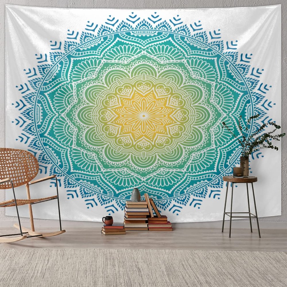 OKCELL Creative Circular Mandala Tapestry Bohemian Mandala Hippie Tapestry Boho Tapestry Wall Hanging Wall Tapestry for Bedroom Living Room Dorm(Medium-59.1L x 59.1W)(150cm x 150cm)