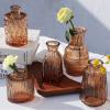 Amber Glass Bud Vases -Set of 20 for Flowers, Small Amber Bud Vases in Bulk for Centerpieces Decor, Mini Glass Set for Home Table Decorations view 4