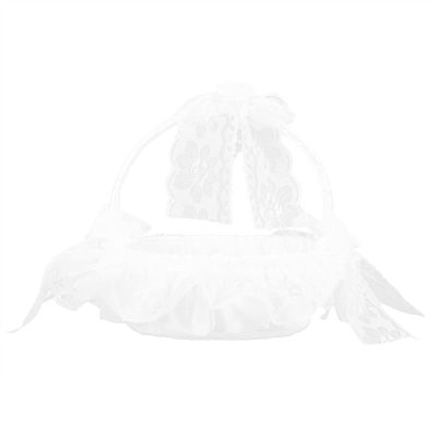 MISNODE Flower Girl Basket Lace Flower Baskets Portable Durable Wedding Basket, Widely Used in Weddings Party Supplies Decoration, Store Flower Petals Candy Wedding Supplies