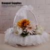 MISNODE Flower Girl Basket Lace Flower Baskets Portable Durable Wedding Basket, Widely Used in Weddings Party Supplies Decoration, Store Flower Petals Candy Wedding Supplies view 2