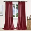 Fcosie Velvet Drapery Panels Pinch Pleat Drapes for Living Room, W 72 x L 102 Inches (1 Panel), Thermal Insulated Room Darkening Curtains for Bedroom, Noise Reducing Curtains for Window, Red view 1