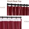 Fcosie Velvet Drapery Panels Pinch Pleat Drapes for Living Room, W 72 x L 102 Inches (1 Panel), Thermal Insulated Room Darkening Curtains for Bedroom, Noise Reducing Curtains for Window, Red view 2