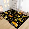 CAFCIOYG Construction Rugs for Boys Room Car Rug Play Mat Car Carpet for Kids Construction Decor for Boys Room Playroom Livingroom, Black, 4'5''6' view 1