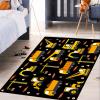 CAFCIOYG Construction Rugs for Boys Room Car Rug Play Mat Car Carpet for Kids Construction Decor for Boys Room Playroom Livingroom, Black, 4'5''6' view 2
