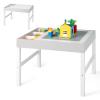 HONEY JOY Kids Table, 3 in 1 Toddler Wooden Activity Table, Convertible Building Block Tabletop, 3 Storage Compartments, Children Furniture Set for Daycare, Playroom (White) view 1