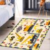 CAFCIOYG Construction Rugs for Boys Room Car Rug Play Mat Car Carpet for Kids Construction Decor for Boys Room Playroom Livingroom, 4'5''6' view 4