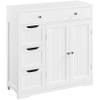 Yaheetech Bathroom Floor Cabinet, Large Storage Space Wooden Organizer with 1 Big Drawer, 3 Small Drawers & 2 Doors, Free-Standing Cupboard for Kitchen/Living Room/Bathroom Use, White view 1
