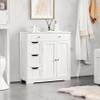 Yaheetech Bathroom Floor Cabinet, Large Storage Space Wooden Organizer with 1 Big Drawer, 3 Small Drawers & 2 Doors, Free-Standing Cupboard for Kitchen/Living Room/Bathroom Use, White view 4