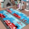 Car Rug for Boys Room - Fire Fighting Truck Rug for Kids Bedroom Car Carpet for Kids Playroom Play Mat Floor Mat for Bedroom Living Room, 3'4' view 4