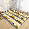 CAFCIOYG Construction Rugs for Boys Room Car Rug Play Mat Car Carpet for Kids Construction Decor for Boys Room Playroom Livingroom, 4'5' view 1