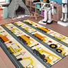 CAFCIOYG Construction Rugs for Boys Room Car Rug Play Mat Car Carpet for Kids Construction Decor for Boys Room Playroom Livingroom, 4'5' view 4