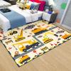 CAFCIOYG Construction Rugs for Boys Room Car Rug Play Mat Car Carpet for Kids Construction Decor for Boys Room Playroom Livingroom, 4'5' view 4
