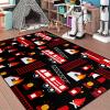 Car Rug for Boys Room - Fire Fighting Truck Rug for Kids Bedroom Car Carpet for Kids Playroom Play Mat Floor Mat for Bedroom Living Room, Black 5'7' view 4