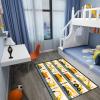 CAFCIOYG Construction Rugs for Boys Room Car Rug Play Mat Car Carpet for Kids Construction Decor for Boys Room Playroom Livingroom, 5'7' view 3