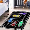 CAFCIOYG Race Car Rug for Kids Bedroom Play Mat, Car Carpet for Kids Race Track Rug for Boys Room with Roads and Tracks Track Carpet for Boys Room Decor, Black, 5'7' view 2