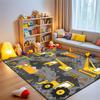 CAFCIOYG Construction Rugs for Boys Room Play Mat for Cars and Trucks PlayMat Kids Rugs for Playroom Car Carpet for Kids Room Construction Decor for Boys Room,Grey 4'5''6' view 1
