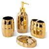 Bathroom Accessories Set, Golden Mosaic Ceramic Bathroom Accessory Sets Include Lotion Dispenser, Toothbrush Holder Tumbler, and Soap Dish view 1