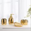 Bathroom Accessories Set, Golden Mosaic Ceramic Bathroom Accessory Sets Include Lotion Dispenser, Toothbrush Holder Tumbler, and Soap Dish view 2