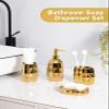 Bathroom Accessories Set, Golden Mosaic Ceramic Bathroom Accessory Sets Include Lotion Dispenser, Toothbrush Holder Tumbler, and Soap Dish view 4