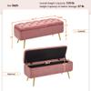 Yaheetech Ottoman with Storage 2pcs, Velvet Entryway Bench with Safety Hinge, Upholstered Bench with Seating for Bedroom, Living Room, Holds up to 519 lb, Pink view 3