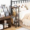 MAHANCRIS Slim Rolling Cart, Mobile Kitchen Cart on Wheels, Narrow Storage Cart for Small Space, Wooden Service Cart, for Bathroom, Laundry, Living Room, Rustic Brown RCHR1501Z view 4