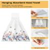 BOBOWUNY Spring Florals 2 Pcs Hanging Kitchen Hand Towels, Luxury European Butter-Fly Retro Flower Super Soft Microfiber Tie Towels Aborbent Washcloth for Bathroom Oven Tea Bar view 2
